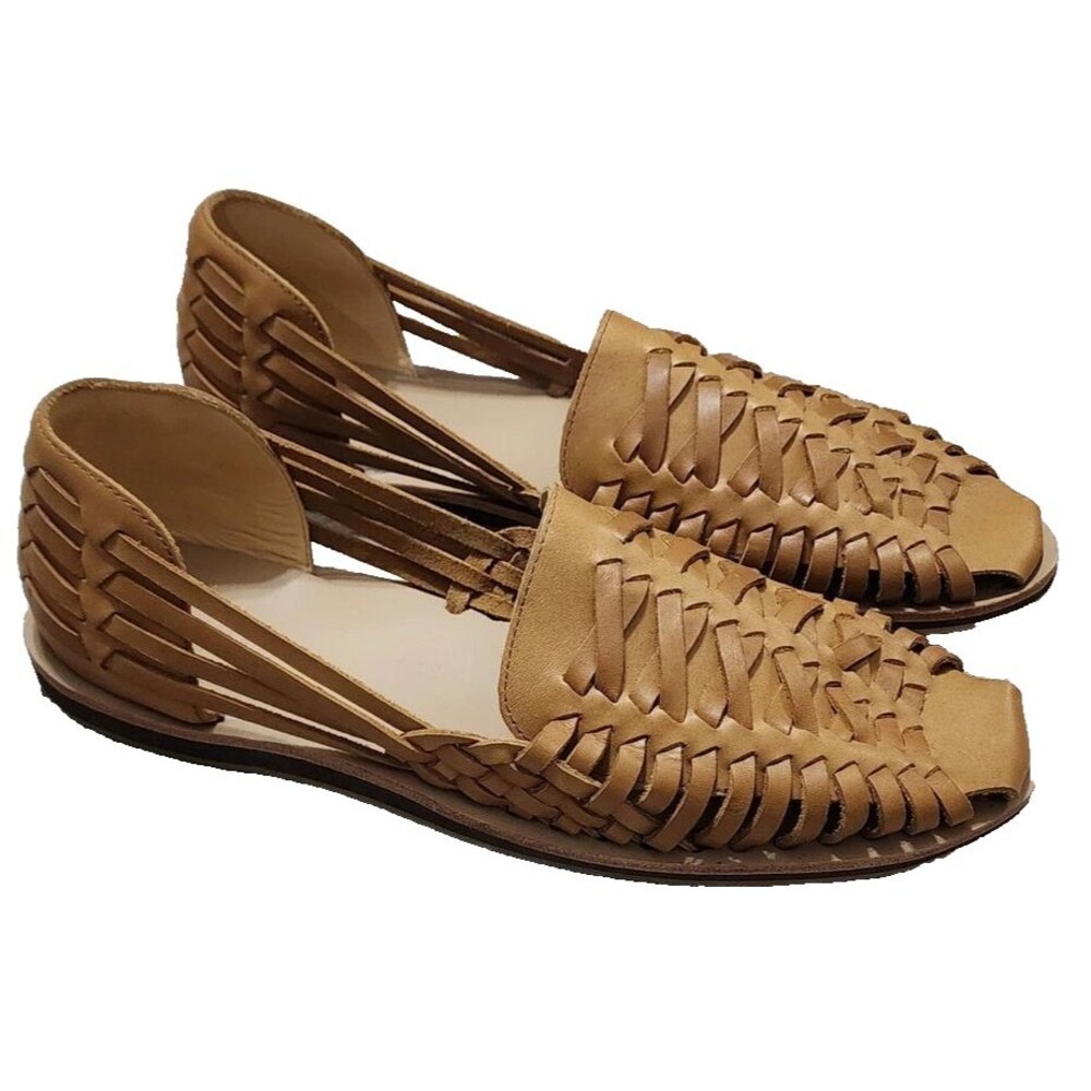 Nisolo Leather Sandal Huarache Men's SADDLE‎ BROWN NWOB SZ 10 MSRP $150